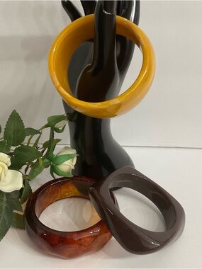 Asymmetrical Trendy Fashion Bangle Bracelets Set of 3. READ***